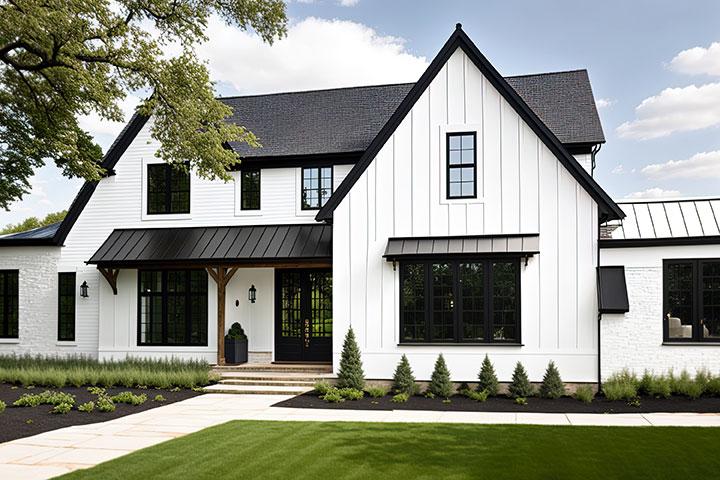 White House with dark trim